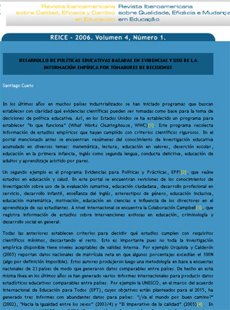 Desarrollo de políticas educativas basadas en evidencias y uso de la información empírica por tomadores de decisiones