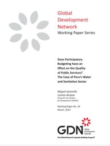 Does participatory budgeting have an effect on the quality of public services? The case of Peru’s water and sanitation sector