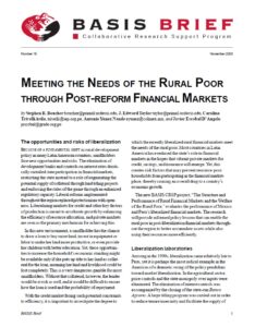 Meeting the needs of the rural poor through post-reform financial markets