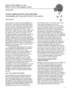 Trade liberalization and children: understanding and coping with children’s vulnerabilities