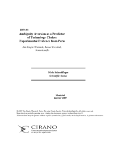 Ambiguity aversion as a predictor of technology choice: experimental evidence from Peru