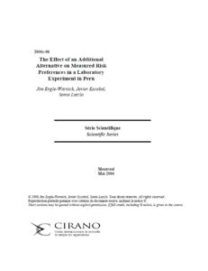 The effect of an additional alternative on measured risk preferences in a laboratory experiment in Peru