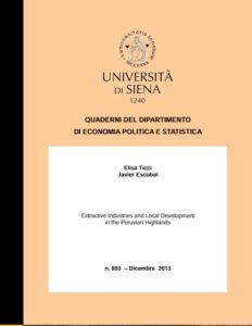Extractive industries and local development in the Peruvian highlands