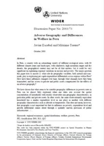 Adverse geography and differences in welfare in Peru