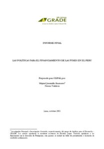 Las políticas para el financiamiento de las Pymes en el Perú