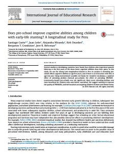 Does pre-school improve cognitive abilities among children with early-life stunting? A longitudinal study for Peru