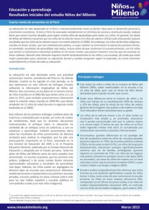 Educación y aprendizaje: resultados iniciales del estudio Niños del Milenio. Cuarta ronda de encuestas en el Perú