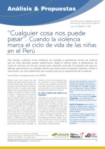 “Cualquier cosa nos puede pasar”. Cuando la violencia marca el ciclo de vida de las niñas en el Perú