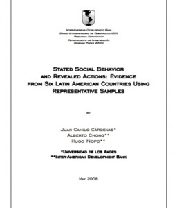 Lo que se dice del comportamiento social y acciones reveladas: Evidencia de seis ciudades latinoamericanas utilizando muestras representativas