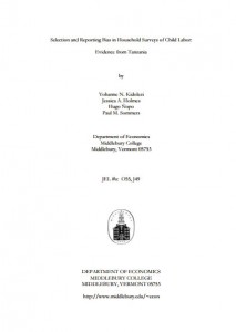 Selection and Reporting Bias in Household Surveys of Child Labor: Evidence from Tanzania
