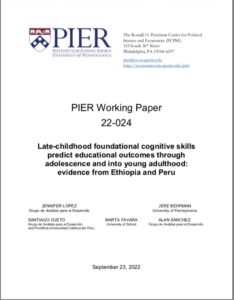 Late-childhood foundational cognitive skills predict educational outcomes through adolescence and into young adulthood: evidence from Ethiopia and Peru