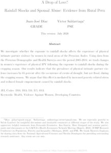 A Drop of Love? Rainfall Shocks and Spousal Abuse: Evidence from Rural Peru