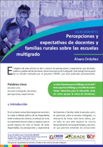 Percepciones y expectativas de docentes y familias rurales sobre las escuelas multigrado