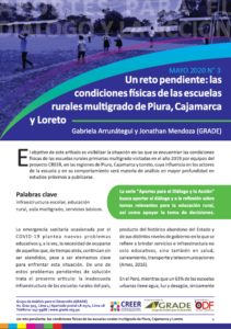 Un reto pendiente: las condiciones físicas de las escuelas rurales multigrado de Piura, Cajamarca y Loreto