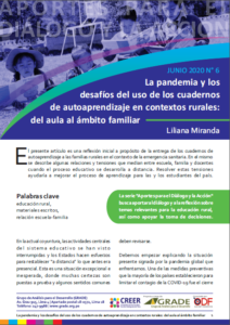 La pandemia y los desafíos del uso de los cuadernos de autoaprendizaje en contextos rurales: del aula al ámbito familiar