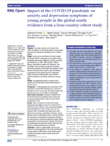 Impact of the COVID-19 pandemic on anxiety and depression symptoms of young people in the global south: evidence from a four-country cohort study