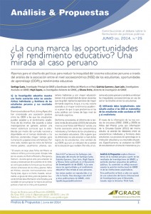 ¿La cuna marca las oportunidades y el rendimiento educativo? Una mirada al caso peruano