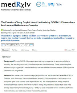 The Evolution of Young People’s Mental Health during COVID-19: Evidence from four Low-and-Middle-Income-Countries