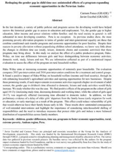 Reshaping the gender gap in child time use: unintended effects of a program expanding economic opportunities in the Peruvian Andes