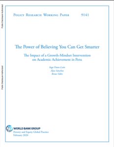 The power of believing you can get smarter the impact of a growth-mindset intervention on academic achievement in Peru
