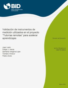 Validación del instrumento de medición utilizado en el proyecto «Tutorías remotas» para acelerar aprendizajes